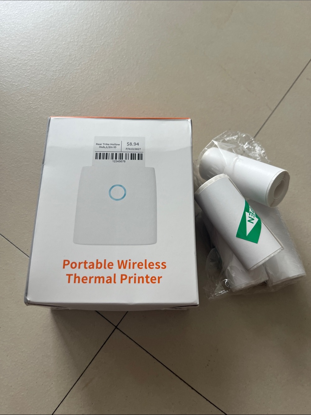 White Portable Wireless Thermal Printer - Compact Wireless Receipt Printer